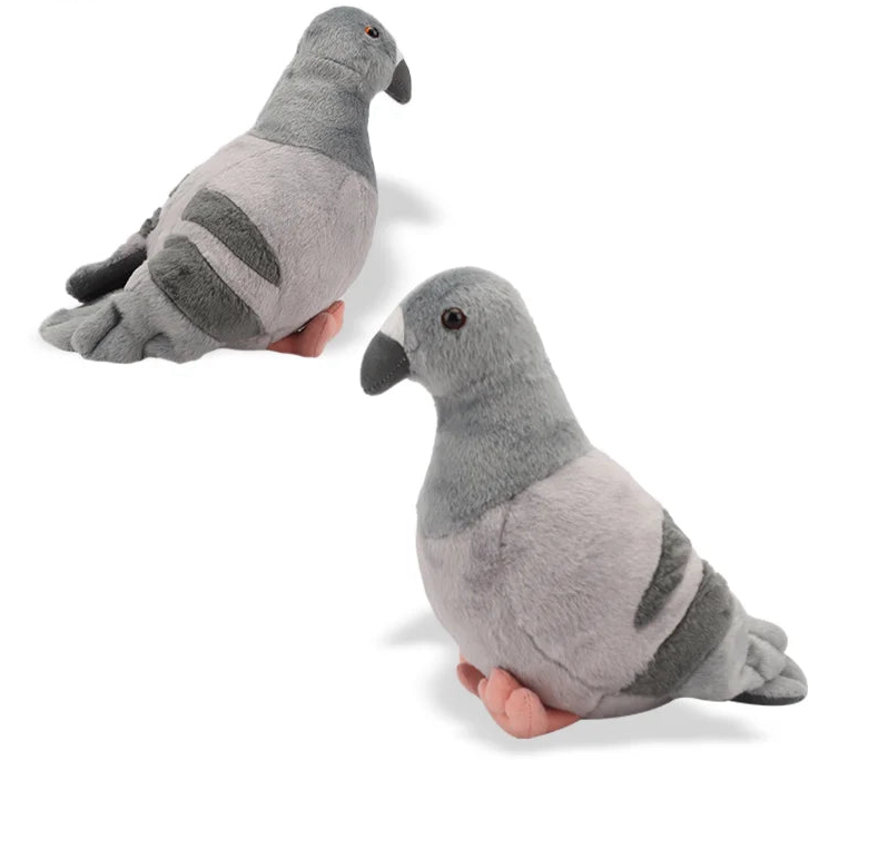 27cm Realistic Pigeon Plush – Soft Grey Bird Toy Lifelike Feathered Friend