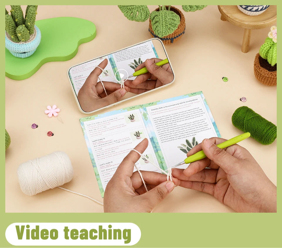 6 Piece Plant Succulent Set - DIY Beginners Crochet Kit