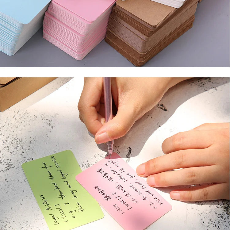 100pcs Kraft Paper Blank Cards – Message, Thank You, Business, Price Tags Bookmark Cards