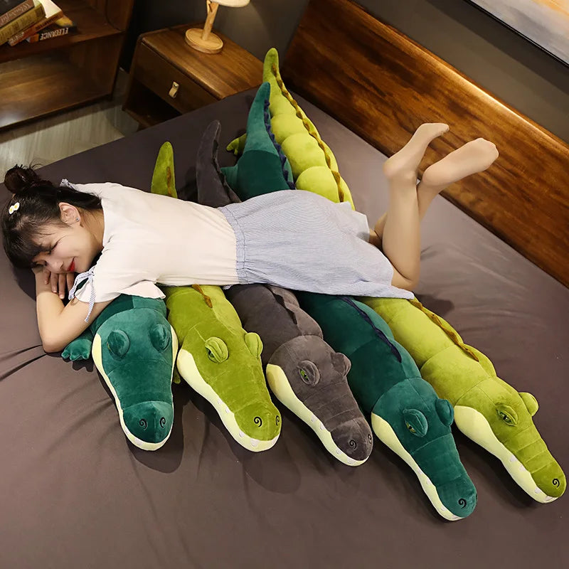Giant Large Crocodile Plush Toy Pillow – Soft Stuffed Croc in 80–180cm, Multiple Colours