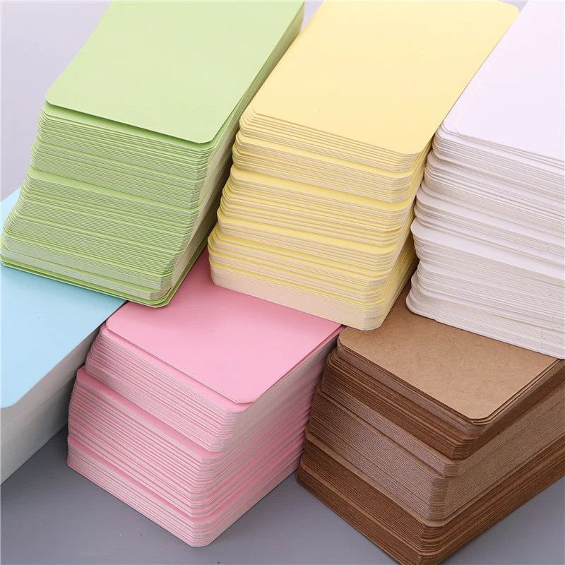 100pcs Kraft Paper Blank Cards – Message, Thank You, Business, Price Tags Bookmark Cards