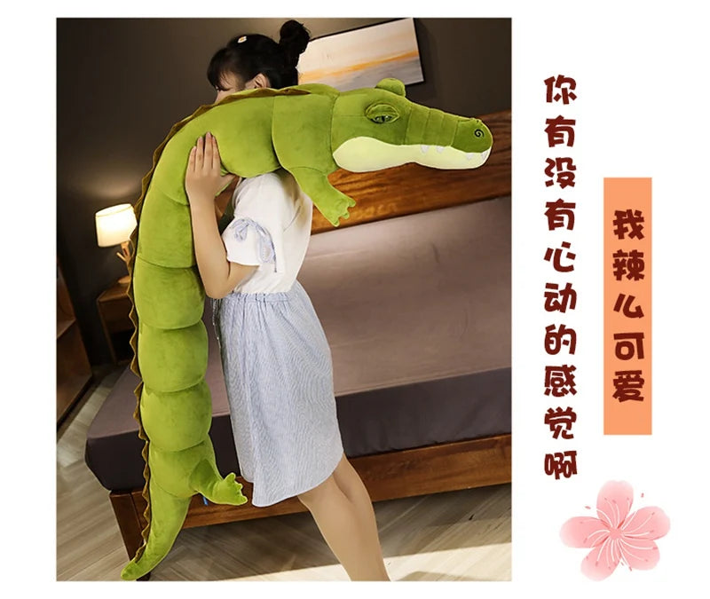 Giant Large Crocodile Plush Toy Pillow – Soft Stuffed Croc in 80–180cm, Multiple Colours