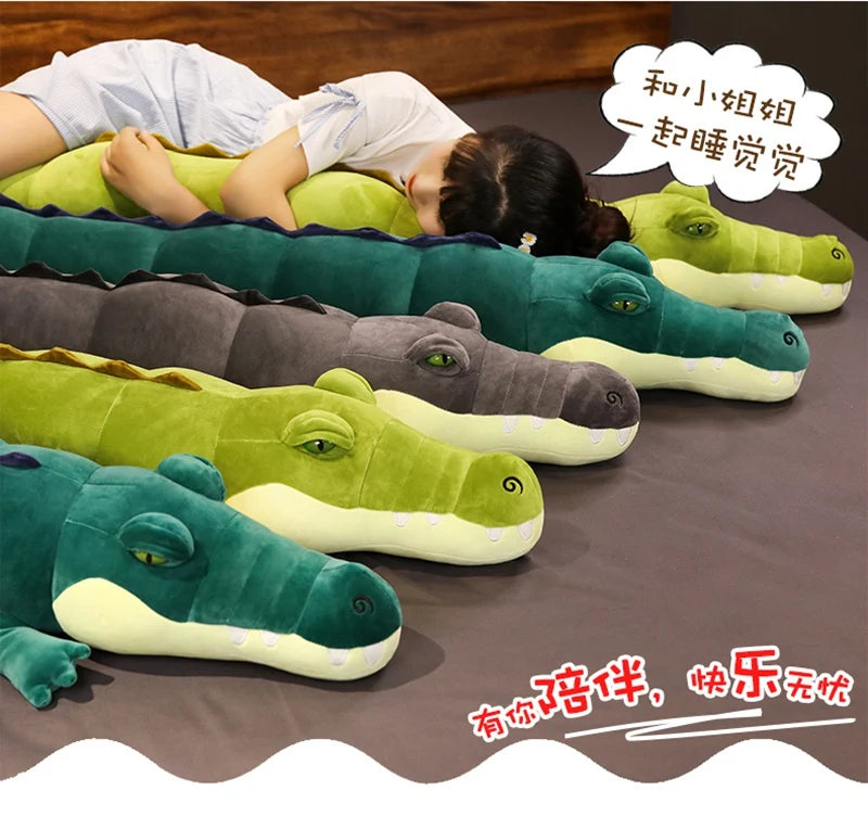Giant Large Crocodile Plush Toy Pillow – Soft Stuffed Croc in 80–180cm, Multiple Colours