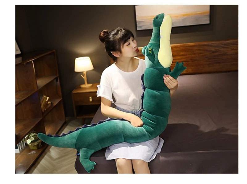 Giant Large Crocodile Plush Toy Pillow – Soft Stuffed Croc in 80–180cm, Multiple Colours