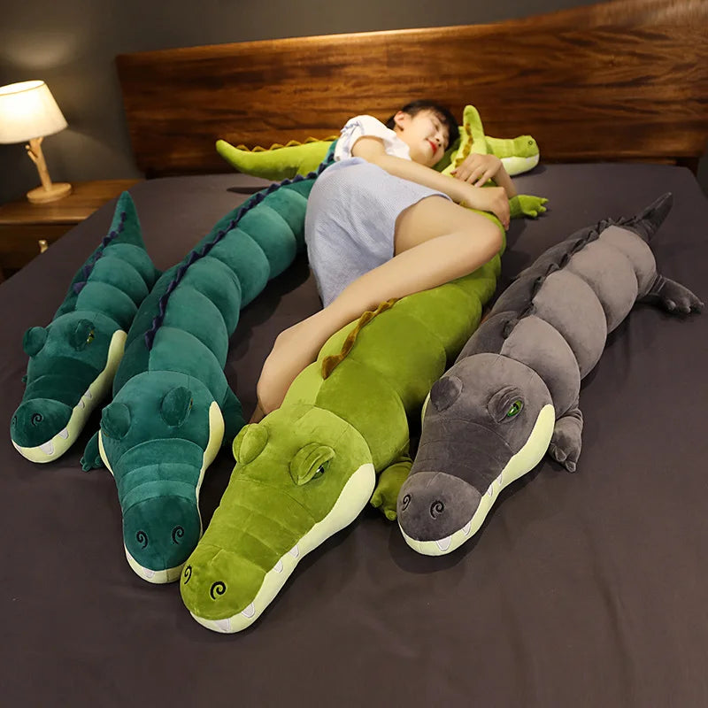 Giant Large Crocodile Plush Toy Pillow – Soft Stuffed Croc in 80–180cm, Multiple Colours