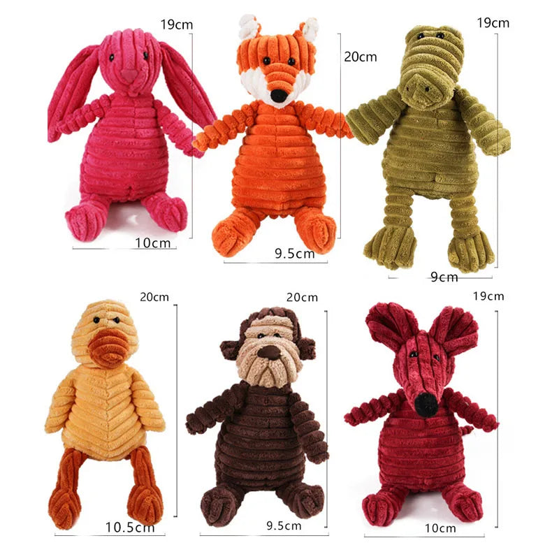 Animal Squeaky Dog Toy Plush – Soft Animal Chew for Small Medium Large Dog