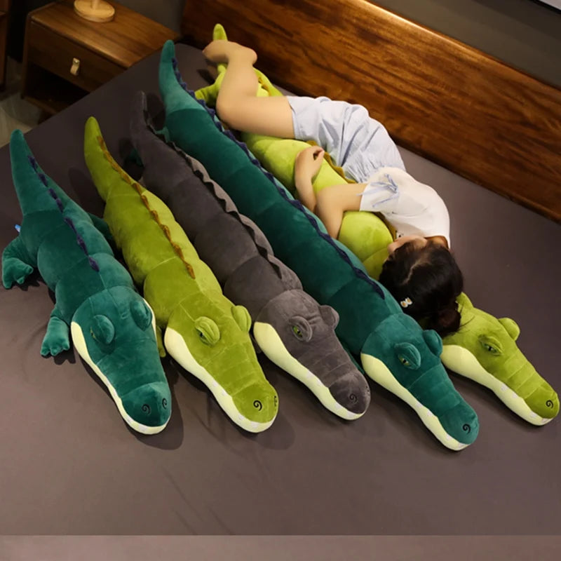 Giant Large Crocodile Plush Toy Pillow – Soft Stuffed Croc in 80–180cm, Multiple Colours