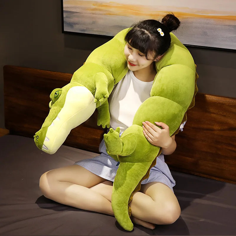 Giant Large Crocodile Plush Toy Pillow – Soft Stuffed Croc in 80–180cm, Multiple Colours