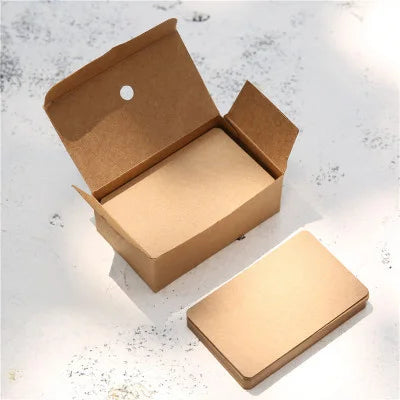 100pcs Kraft Paper Blank Cards – Message, Thank You, Business, Price Tags Bookmark Cards