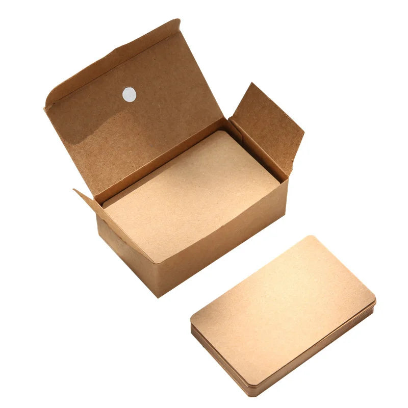 100pcs Kraft Paper Blank Cards – Message, Thank You, Business, Price Tags Bookmark Cards