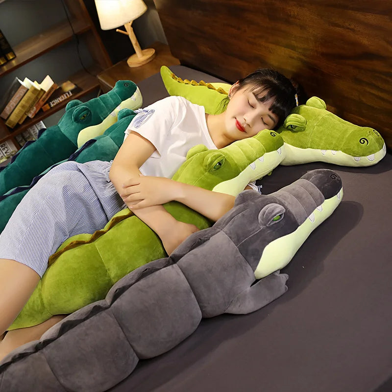 Giant Large Crocodile Plush Toy Pillow – Soft Stuffed Croc in 80–180cm, Multiple Colours