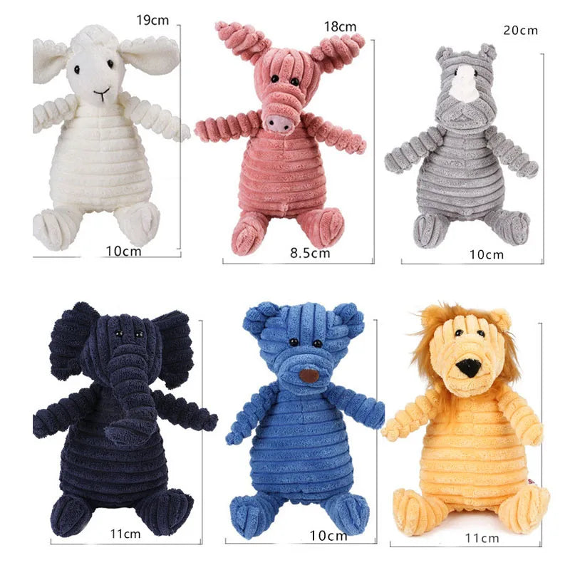 Animal Squeaky Dog Toy Plush – Soft Animal Chew for Small Medium Large Dog