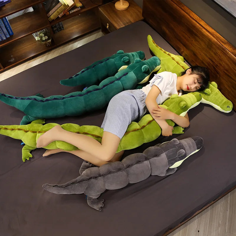 Giant Large Crocodile Plush Toy Pillow – Soft Stuffed Croc in 80–180cm, Multiple Colours