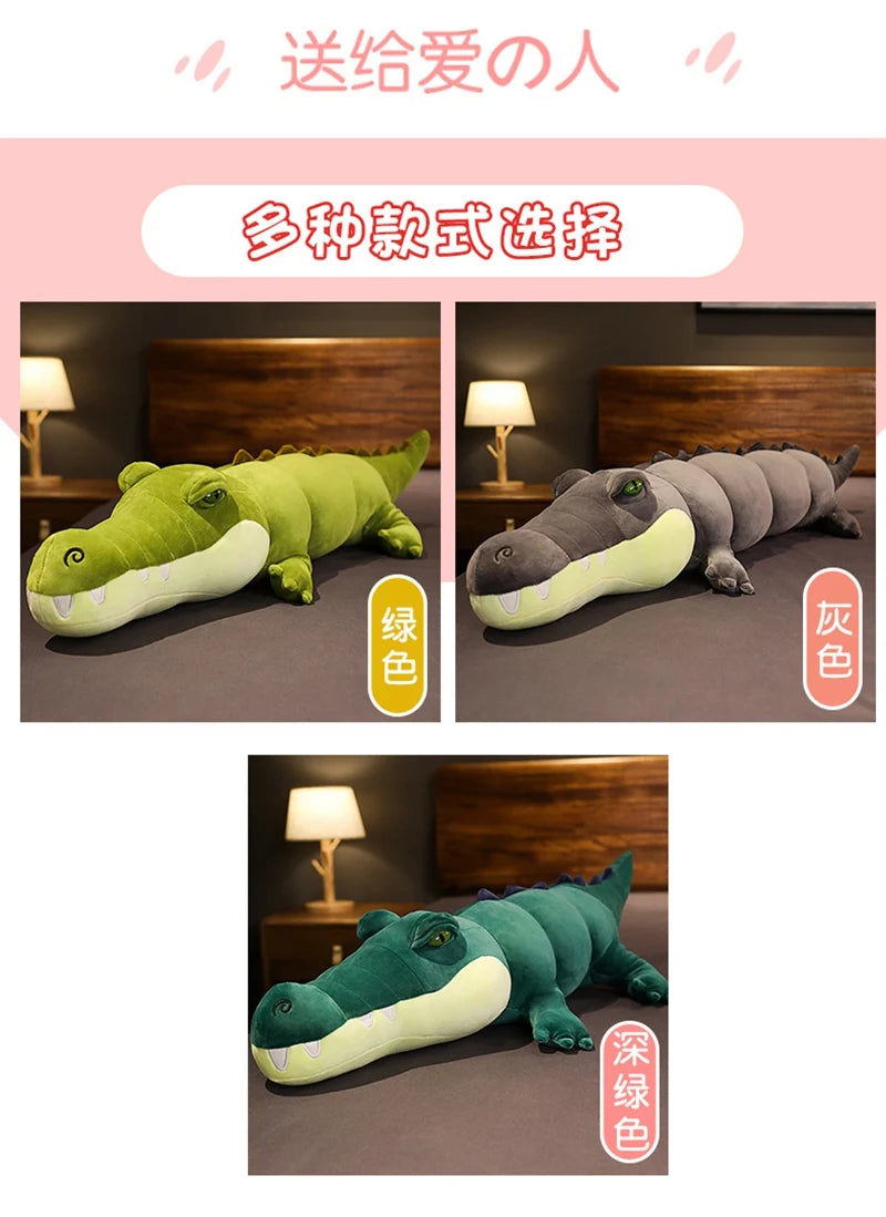 Giant Large Crocodile Plush Toy Pillow – Soft Stuffed Croc in 80–180cm, Multiple Colours