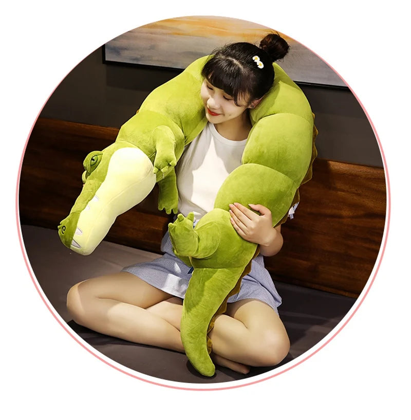 Giant Large Crocodile Plush Toy Pillow – Soft Stuffed Croc in 80–180cm, Multiple Colours