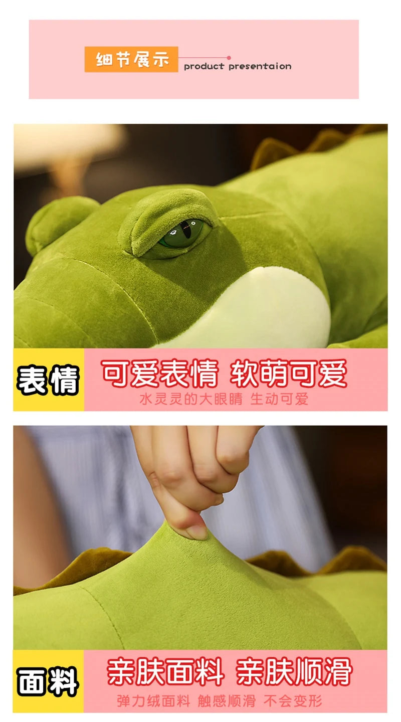 Giant Large Crocodile Plush Toy Pillow – Soft Stuffed Croc in 80–180cm, Multiple Colours