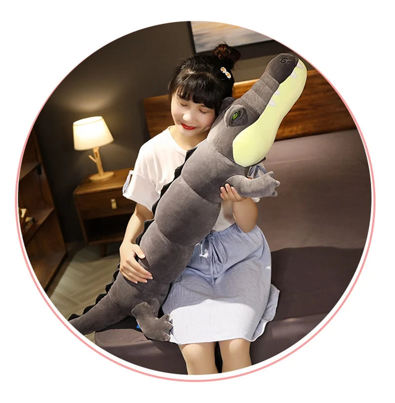 Giant Large Crocodile Plush Toy Pillow – Soft Stuffed Croc in 80–180cm, Multiple Colours