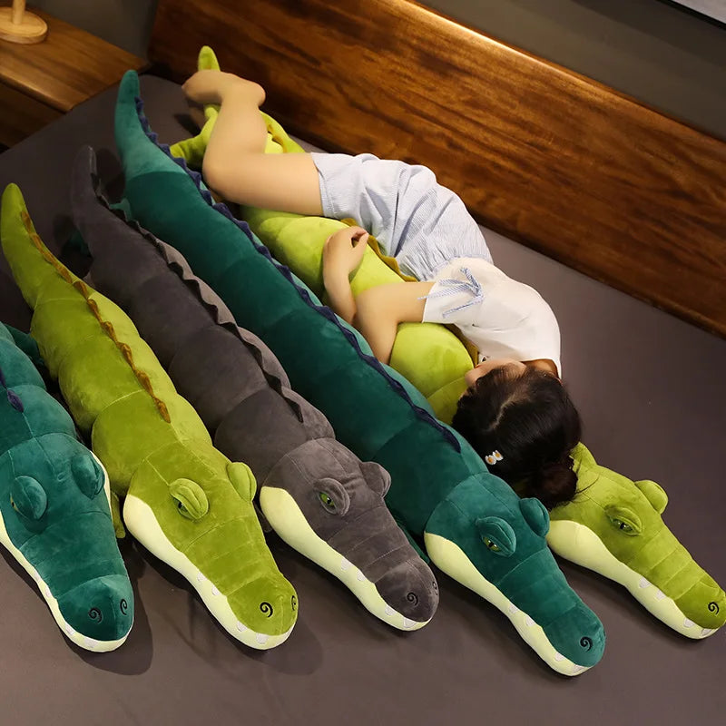 Giant Large Crocodile Plush Toy Pillow – Soft Stuffed Croc in 80–180cm, Multiple Colours
