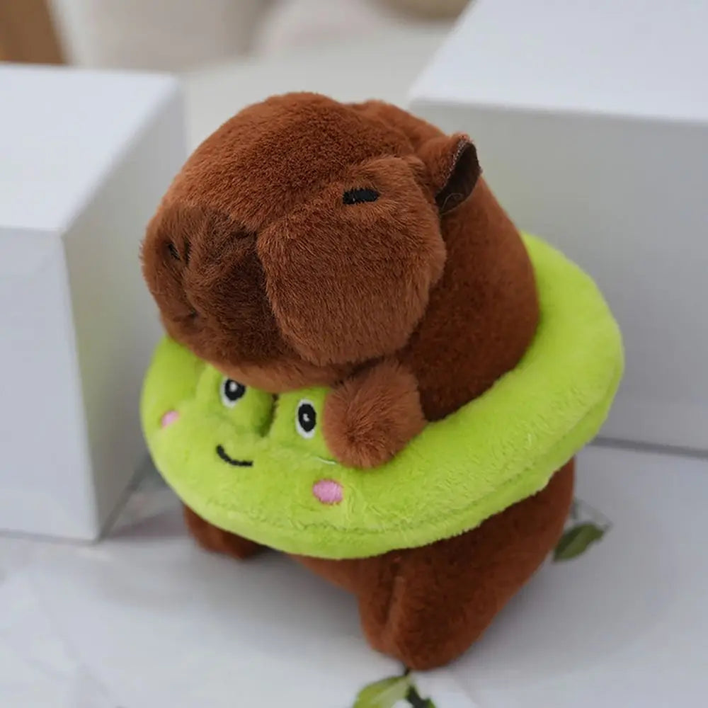 Capybara Plush Keychain with Swimming Swim Ring Float or Hoodie – Cute Mini Stuffed Animal Bag Charm