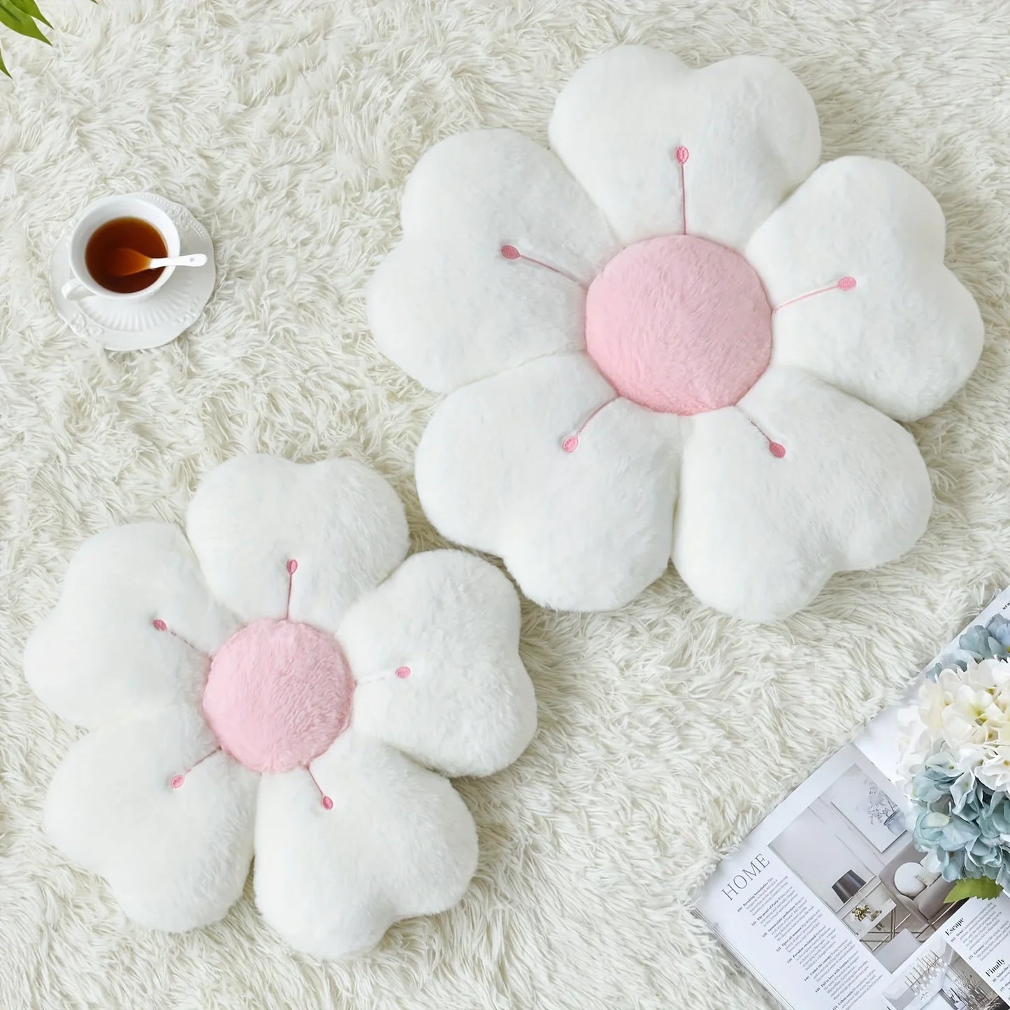 Sunflower Daisy Flower Cushion Pillow, Seat Cushion Plush Toy Mat Gift