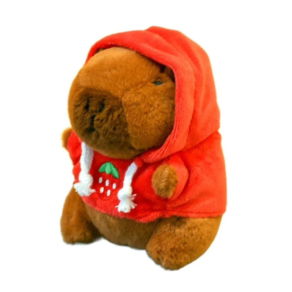 Capybara Plush Keychain with Swimming Swim Ring Float or Hoodie – Cute Mini Stuffed Animal Bag Charm