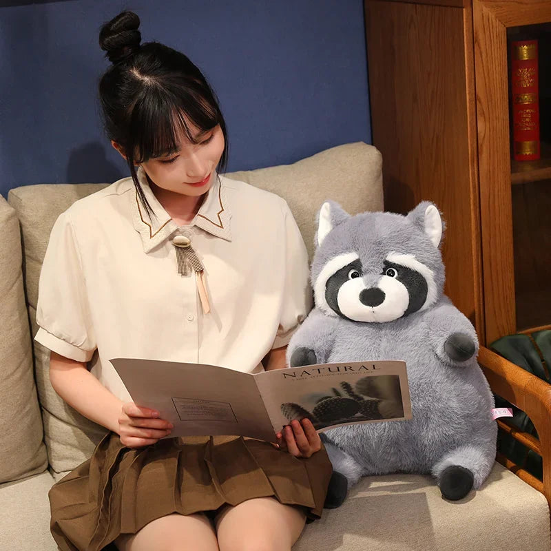 Large Grey Raccoon Plush Toy – Soft Stuffed Animal Pillow Toy (22cm, 35cm, 45cm) - Trash Panda Wildlife Plush