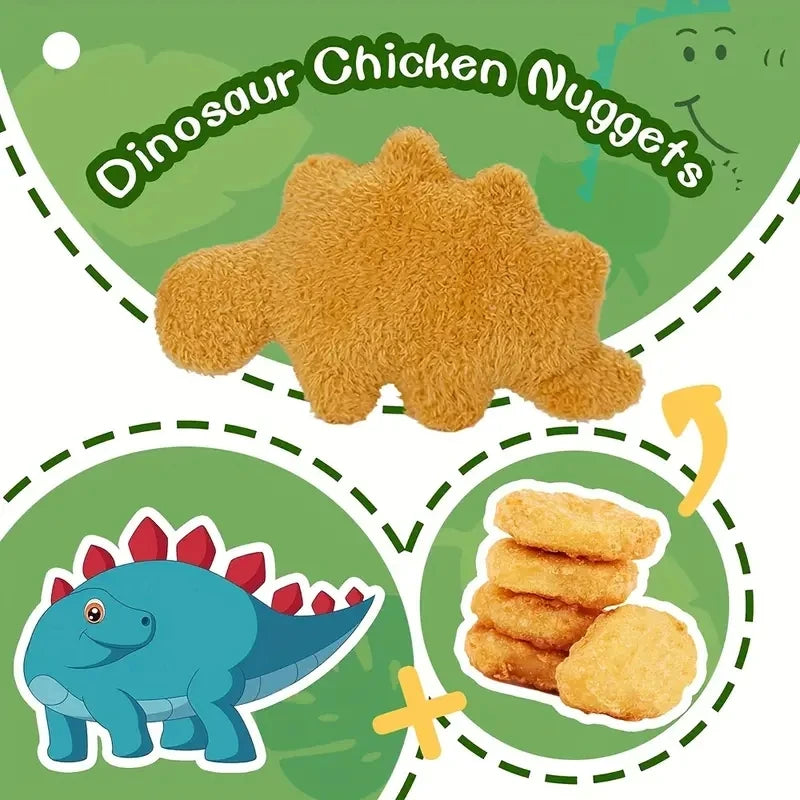 4 Piece Large Dino Nugget Plush Soft Toy Set – Dinosaur Chicken Nugget Soft Toys
