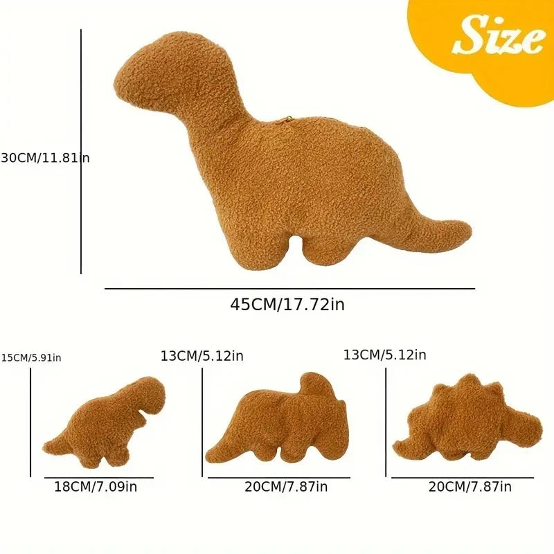 4 Piece Large Dino Nugget Plush Soft Toy Set – Dinosaur Chicken Nugget Soft Toys