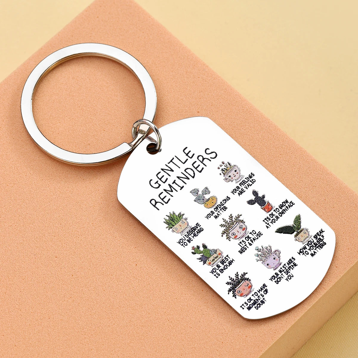 Mental Health Affirmation Keychain Gift – Positive Self-Love Emotional Support Gift Motivational Quotes