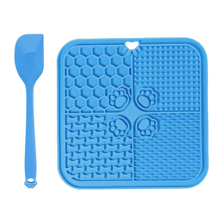20cm Dog Lick Mat Large Square Dog Cat Pet Slow Feeder Feeding Lick Licking Mat Silicone Suction Cup