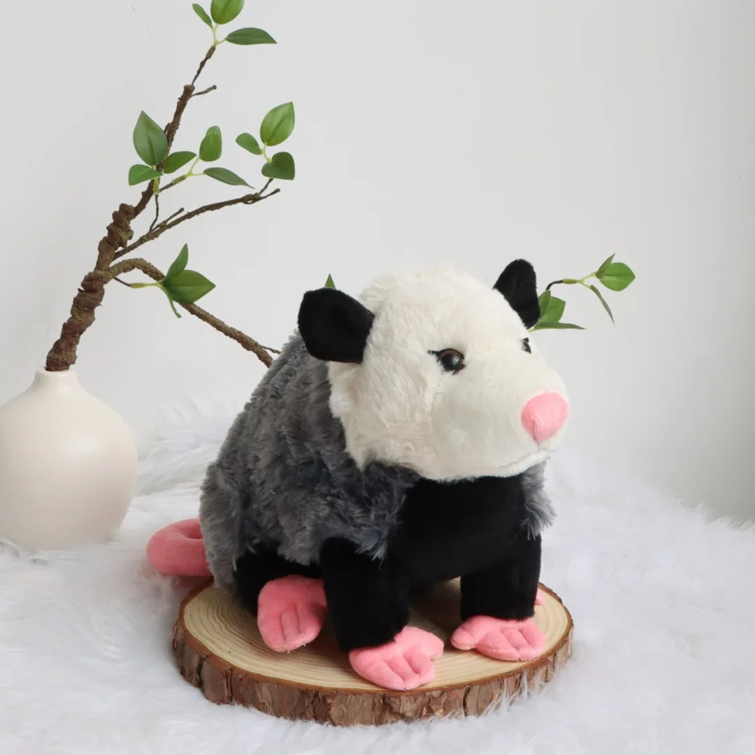 Opossum Plush Toy – Soft Stuffed Animal Doll - Realistic Mouse-Like Plush