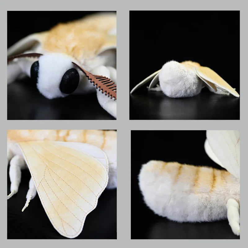 27cm Silkworm Moth Plush Soft Toy Cute Realistic Insect Bug Animal