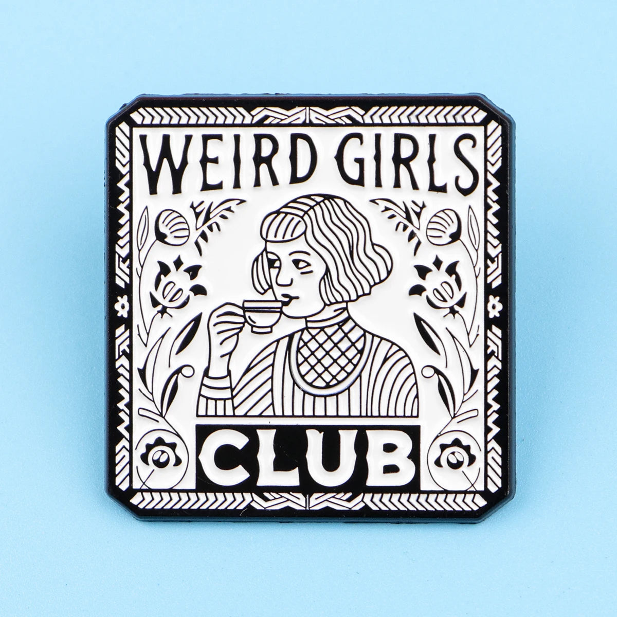 Weird Girls Club Funny Enamel Brooch Lapel Pin Badge Autism ADHD Neurodivergent