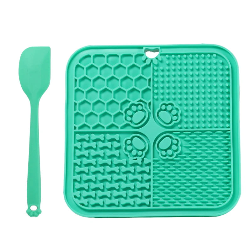 20cm Dog Lick Mat Large Square Dog Cat Pet Slow Feeder Feeding Lick Licking Mat Silicone Suction Cup