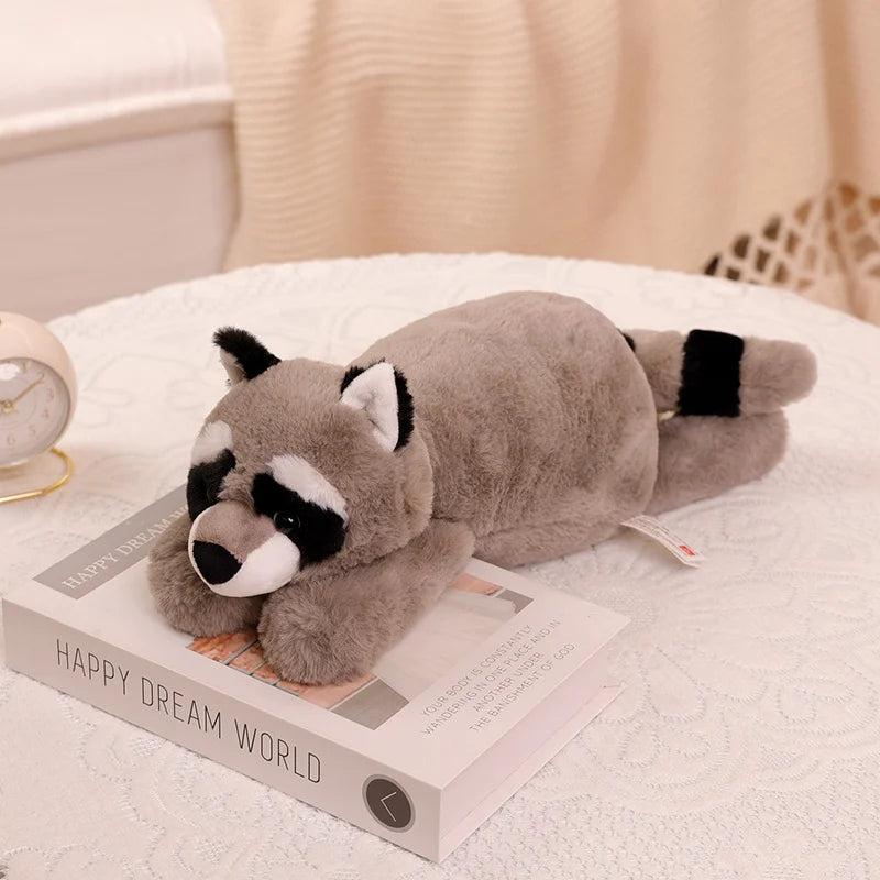 Large Raccoon, Fox, Crocodile or Sloth Soft Fluffy Plush Toy Pillow