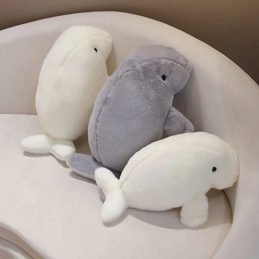 Large Manatee Plush Soft Toy – Sea Cow Cuddly Plush in 40cm or 50cm (Grey or White)