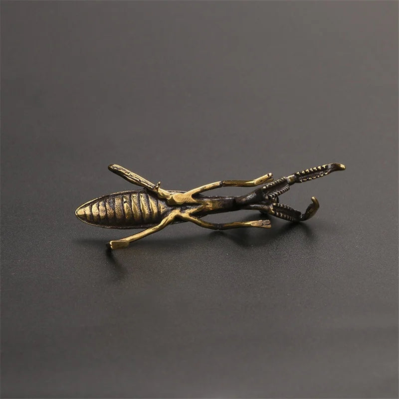 Vintage Copper Mantis Miniature – Decorative Tea Pet & Plant Pot Ornament