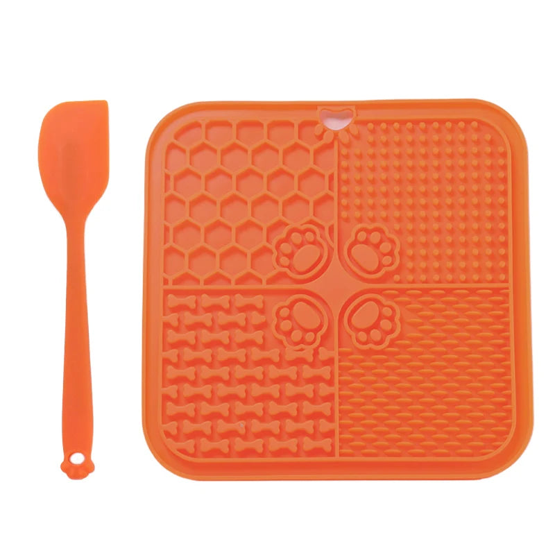 20cm Dog Lick Mat Large Square Dog Cat Pet Slow Feeder Feeding Lick Licking Mat Silicone Suction Cup