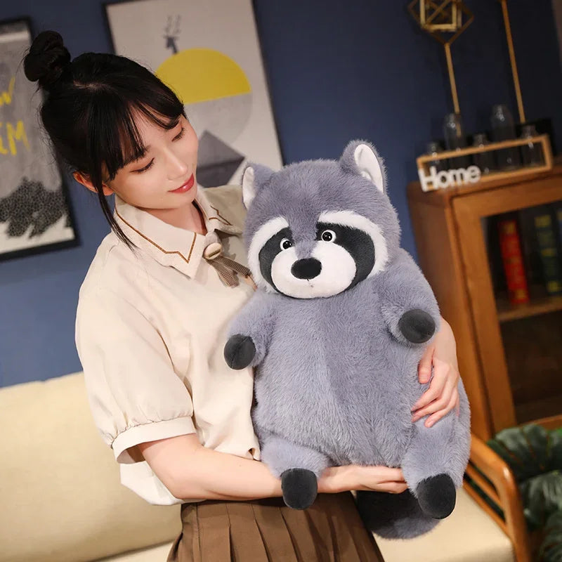 Large Grey Raccoon Plush Toy – Soft Stuffed Animal Pillow Toy (22cm, 35cm, 45cm) - Trash Panda Wildlife Plush