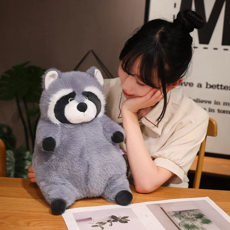 Large Grey Raccoon Plush Toy – Soft Stuffed Animal Pillow Toy (22cm, 35cm, 45cm) - Trash Panda Wildlife Plush