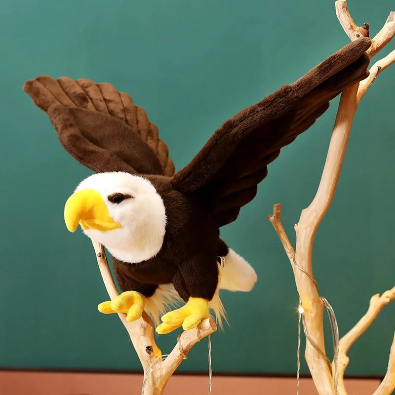60cm/90cm Large Bald Eagle Plush Toy – Lifelike White-Head Eagle Bird Soft Stuffed Toy