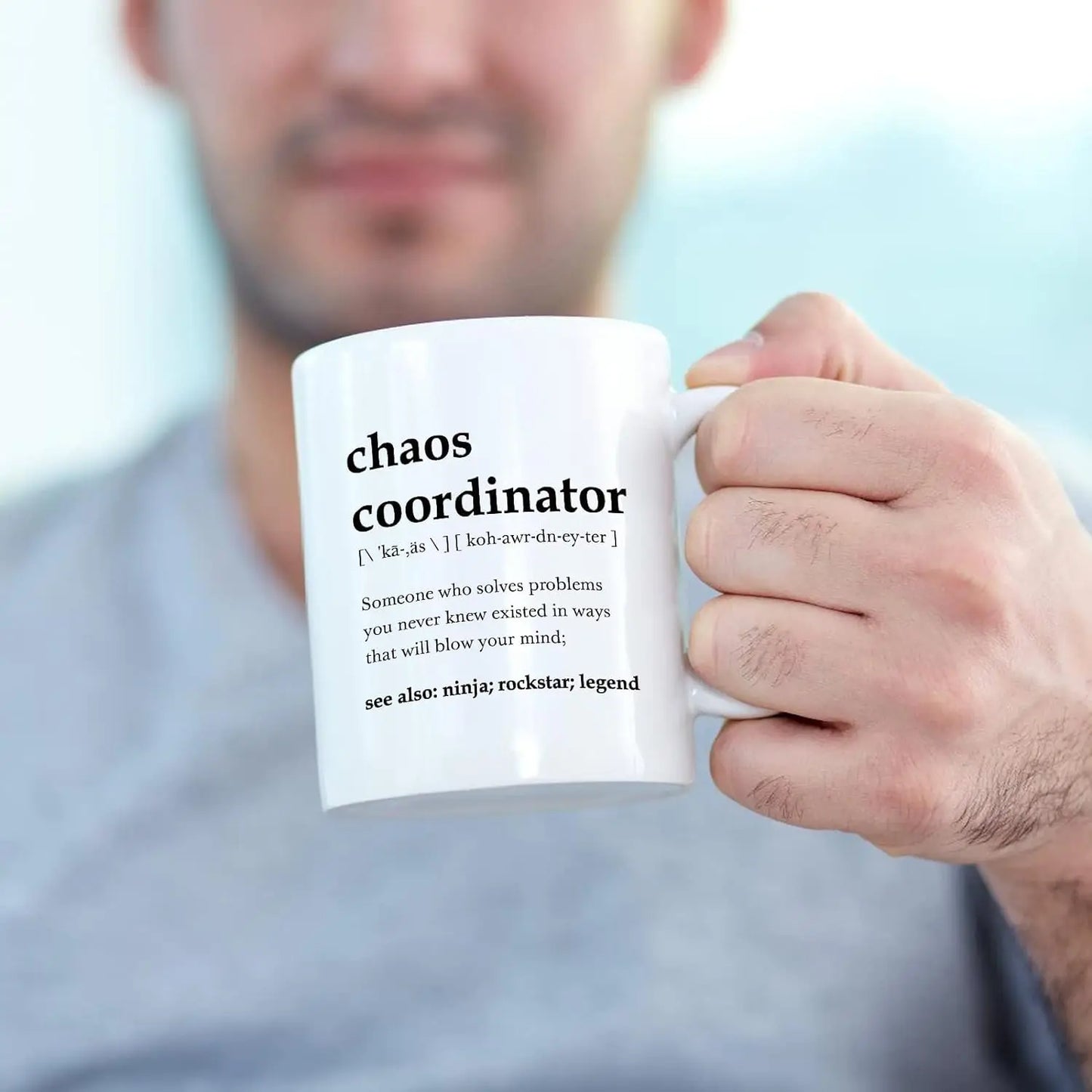 Chaos Coordinator Mug – Funny Novelty 11oz Ceramic Coffee Cup Boss Coworker Office Gift