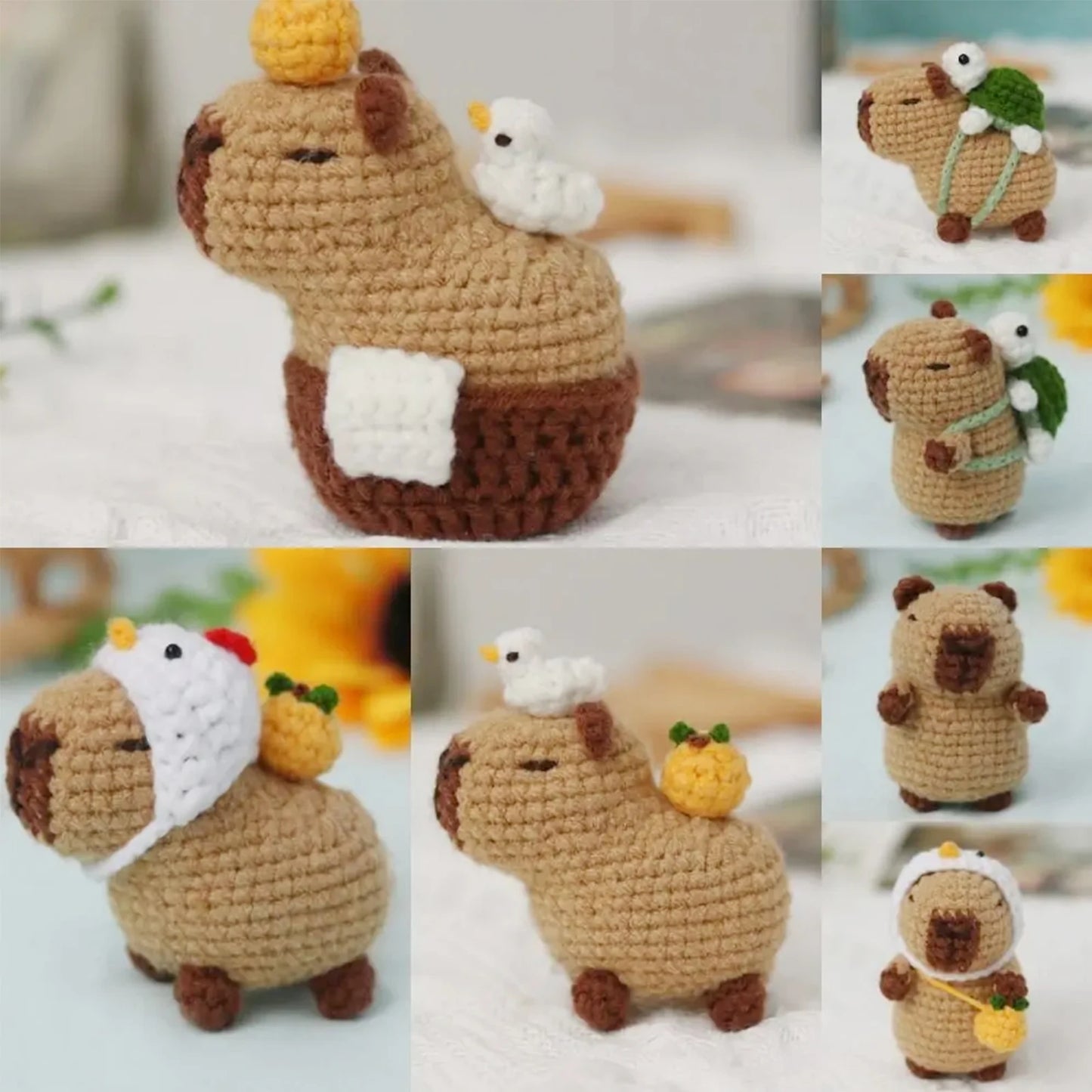 Capybara DIY Crochet Kits, Cute Animal Crochet Craft Kit Set for Beginners