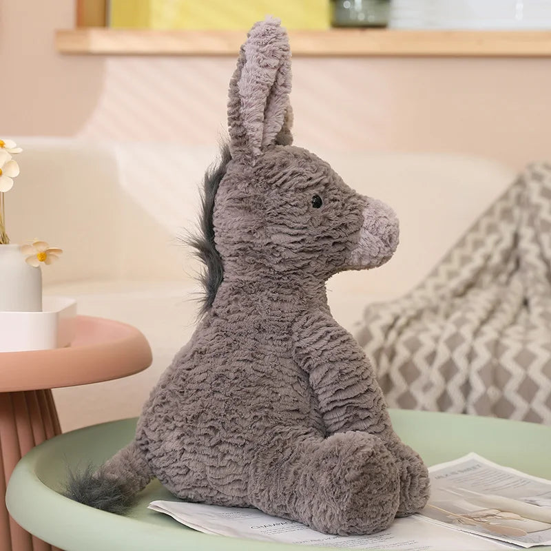 23/40/60CM Large Grey Sitting Donkey Plush Soft Toy