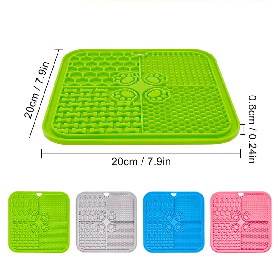 20cm Dog Lick Mat Large Square Dog Cat Pet Slow Feeder Feeding Lick Licking Mat Silicone Suction Cup
