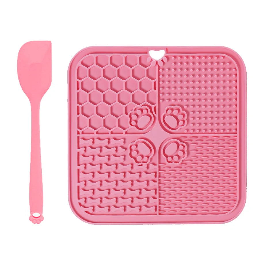 20cm Dog Lick Mat Large Square Dog Cat Pet Slow Feeder Feeding Lick Licking Mat Silicone Suction Cup