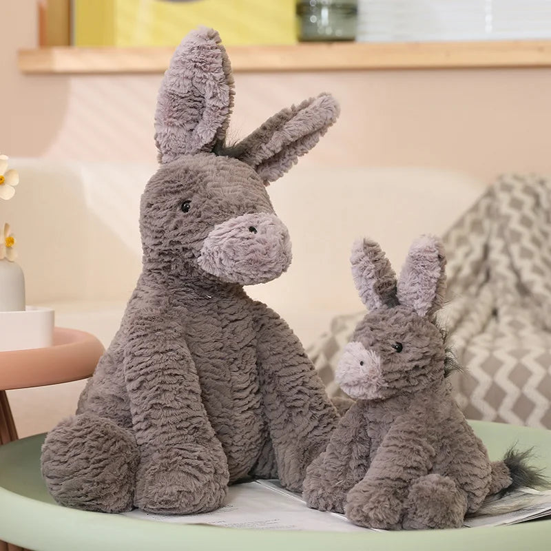23/40/60CM Large Grey Sitting Donkey Plush Soft Toy