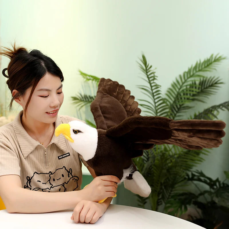 60cm/90cm Large Bald Eagle Plush Toy – Lifelike White-Head Eagle Bird Soft Stuffed Toy
