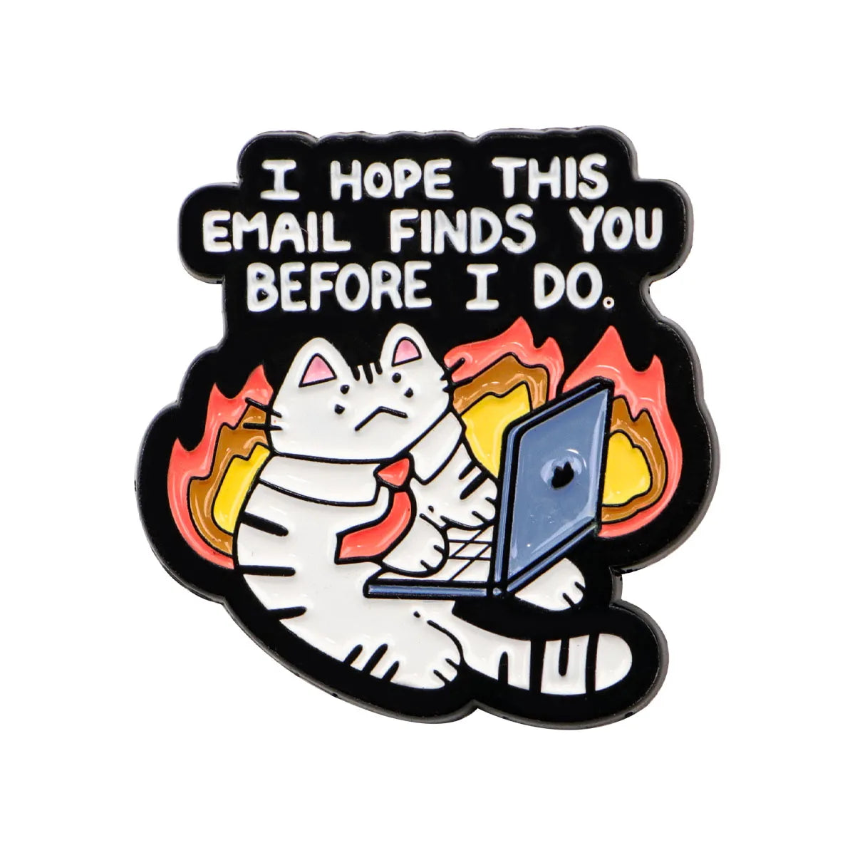 Funny Grumpy Angry Cat Enamel Pin Badge Brooch Office Humor Brooch Bag Jacket