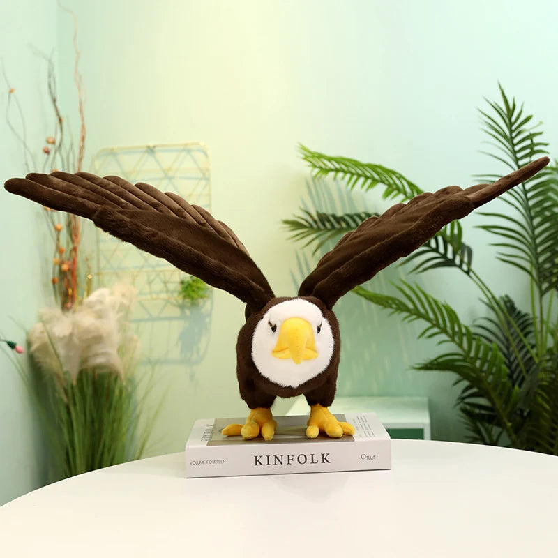 60cm/90cm Large Bald Eagle Plush Toy – Lifelike White-Head Eagle Bird Soft Stuffed Toy